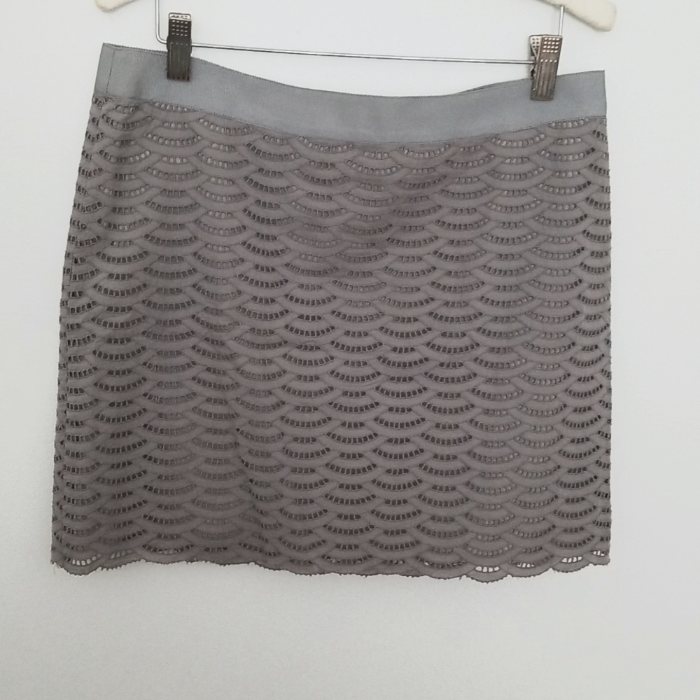 JCrew Gray Cutout Scalloped Design Skirt
